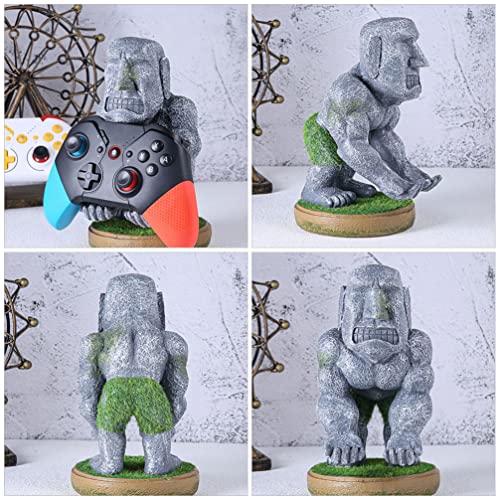 Support de manette de jeu Moai compact et stable accessoire de bureau unique en résine - 3
