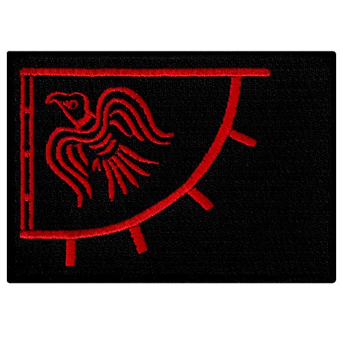 Raven Banner Red Viking Flag Embroidered Patch Iron-on Norway Historic Emblem