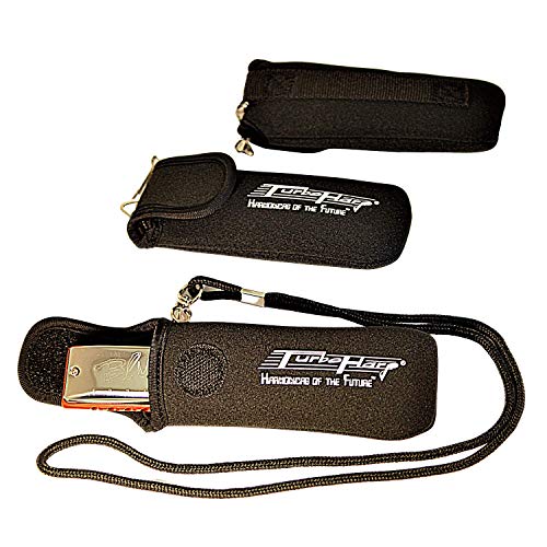 TurboPouch Harmonica Case & Holster with Lanyard - Black or Red (Black)