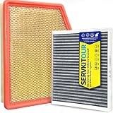 SERVKITOUR Engine Cabin Air Filter Set for Silverado 1500/ Sierra 1500 (2019-2026), for Tahoe/Suburban/Yukon/ (2021-26), for 2500HD/ 3500HD (2020-26), NOT for DIESEL 6.6L