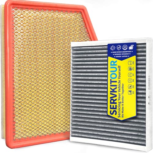 SERVKITOUR Engine Cabin Air Filter Set for Silverado 1500/ Sierra 1500 (2019-2026), for Tahoe/Suburban/Yukon/ (2021-26), for 2500HD/ 3500HD (2020-26), NOT for DIESEL 6.6L
