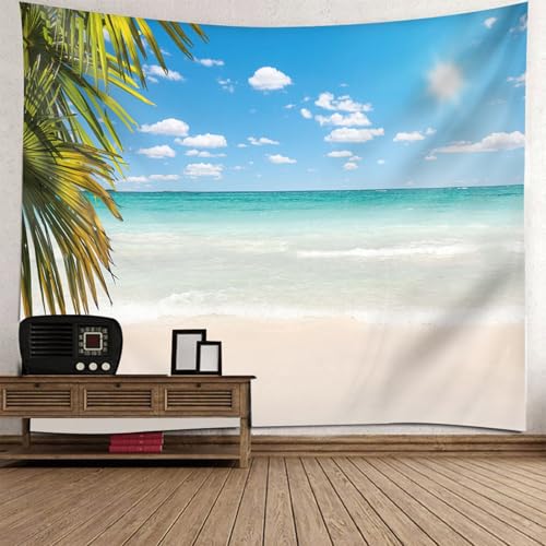 Tapisserie murale paysage plage 150x150 cm pour décoration de salon