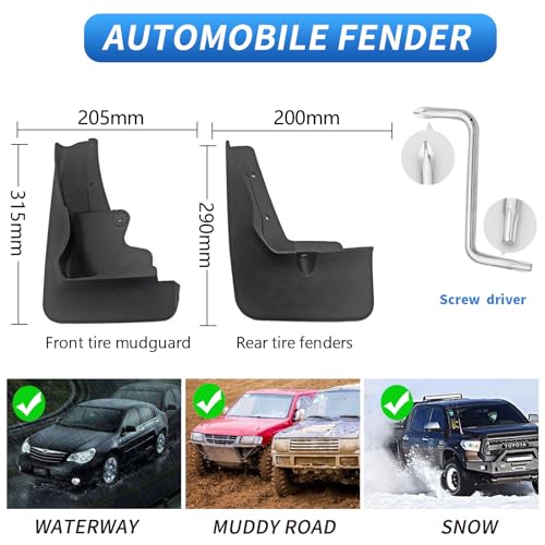 Image of Mud Guards Flaps Splash Fit for 2020-2024 Mitsubishi Outlander Sport - Front and Rear Splash Guards No Drilling Mud Guards Accessories(Not fit for Trail Editions)