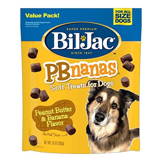 Bil-Jac PB-Nanas Soft Treats for Dogs, Peanut Butter Banana Flavor, Made with Real Chicken Liver, 10oz (2-Pack)