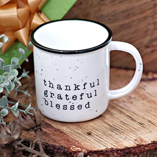 Thankful Grateful Blessed Mug 11 Ounce Ceramic Coffee Mug, Farmhouse Christian Mug, Encouraging Mug Women Gift Idea, Cute Coffee Mug Women Mother's Day, Christian Gift Mug Quote, Thankful Cup #TOP7