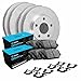 R1 Concepts Front Rear Brakes and Rotors Kit |Front Rear Brake Pads| Brake Rotors and Pads| Ceramic Brake Pads and Rotors |Hardware Kit WFWH2-72025