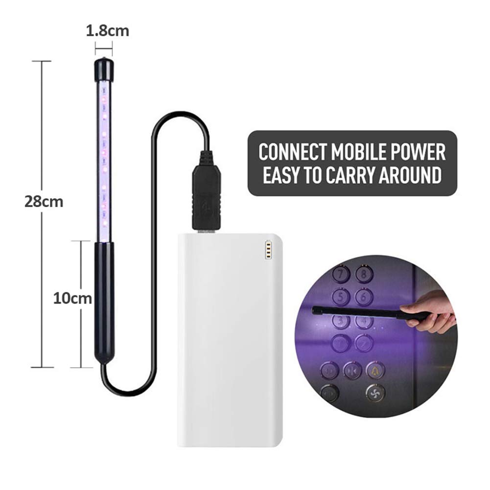 3W de la lámpara UV, UVC esterilizador luz ultravioleta USB portátil de iluminación LED inicio Mejora de Cuidados en el hogar Iluminación de interior,2 PCS