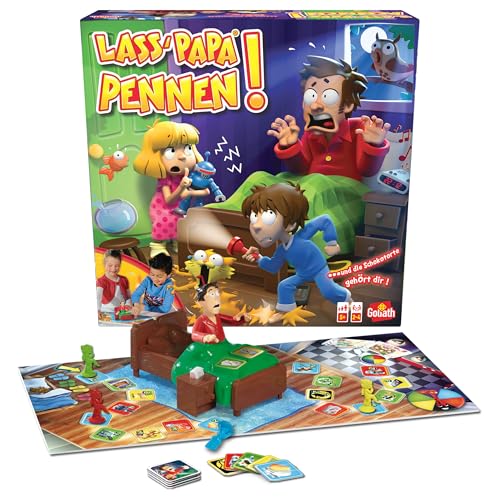 Goliath - LASS PAPA PENNEN - Kinderspiele ab 5 Jahren und 2 bis 4 Spieler - Gesellschaftsspiel für Junge und Mädchen voller Aufregung und Spaß mit Eindeutigen Anleitungen Blau