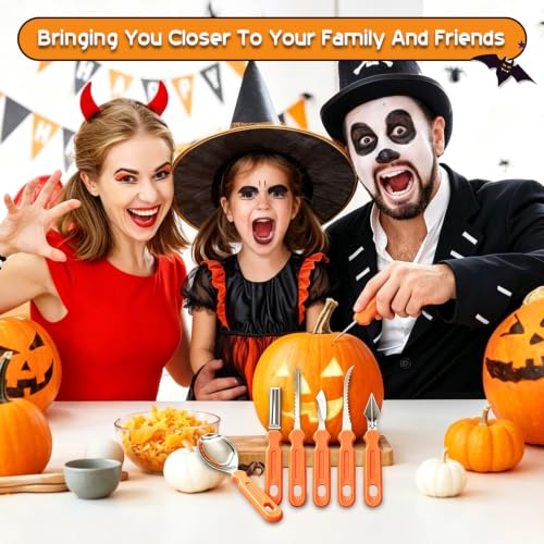 Halloween Pumpkin Carving Kit,27 PCS with stencils，Professional and Heavy Duty Stainless Steel Tools& pumpkin carving candle&Pumpkin Creative Painting，Halloween Decoration Gift Jack-O-Lantern - image 2
