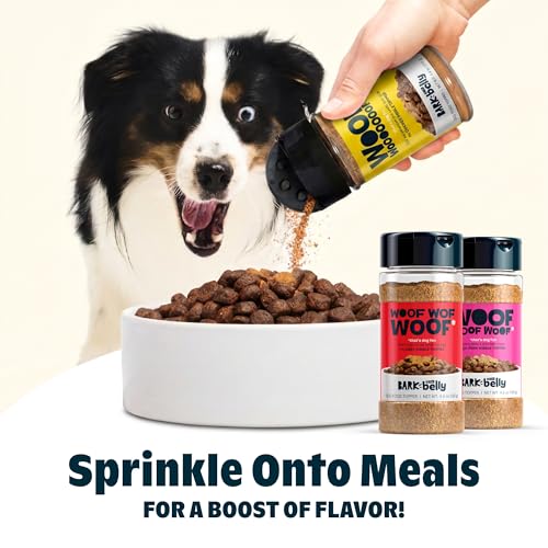 Image of Bark in the Belly Dog Food Topper Variety Pack - Limited Ingredient Blend with Real Beef, Chicken & Ham - Shake & Sprinkle Meal Mixer for Dogs of All Breeds and Life Stages (Pack of 3)