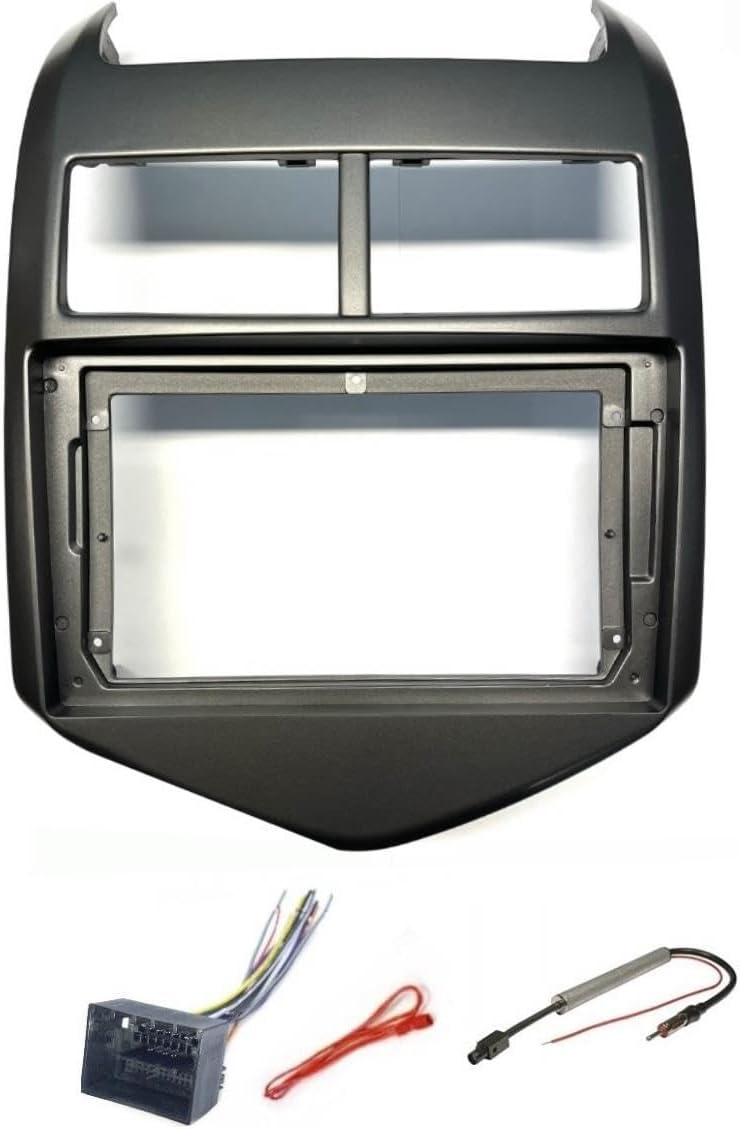 9 Inch Screen Car Stereo Install Dash Kit, Wire Harness, and AM/FM Radio Antenna Adapter Combo Made for Chevrolet: 2012 2013 2014 2015 2016 Sonic -No Factory External Amp Vehicles