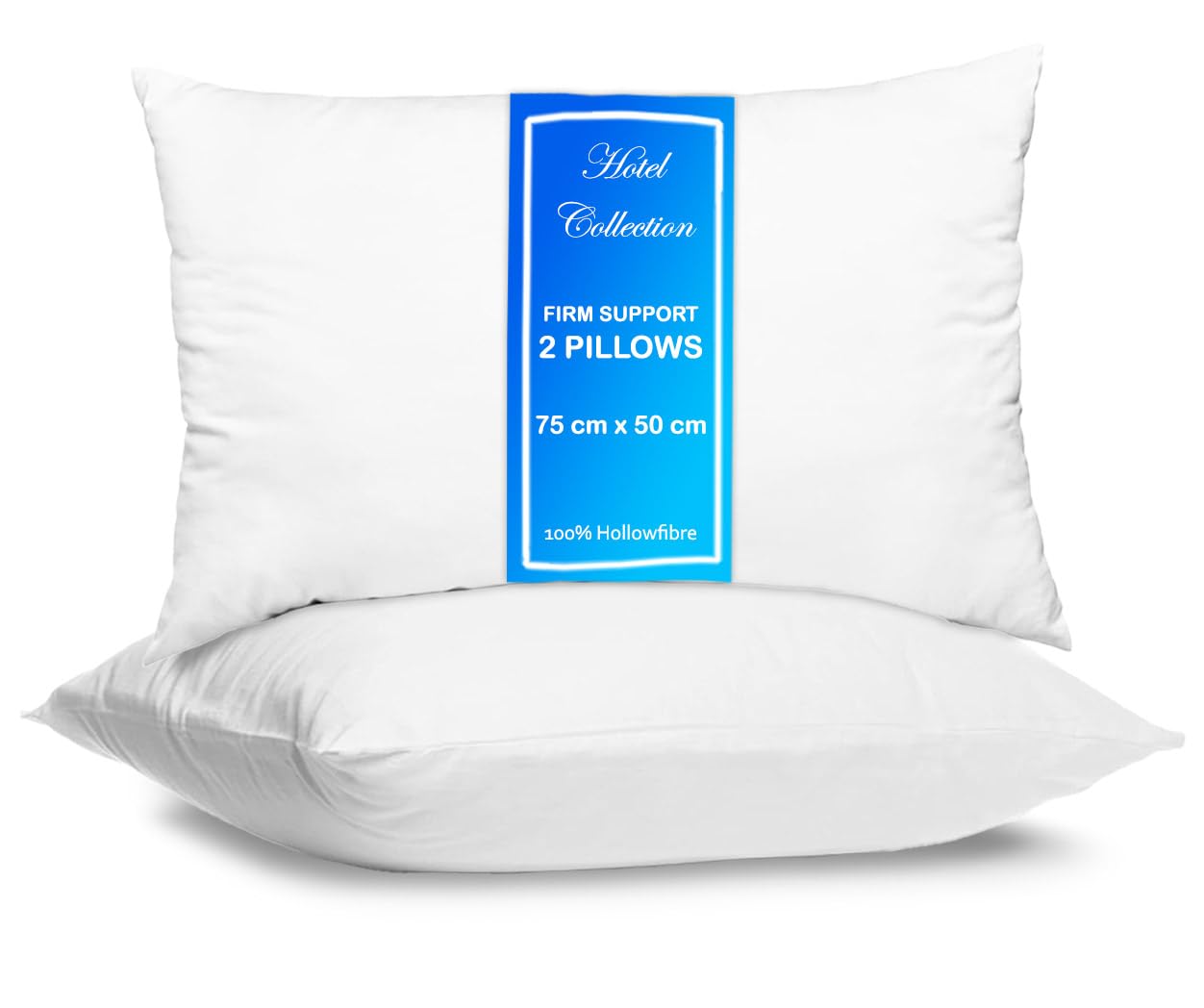 Molten Creek White Molten Creek® Hotel Quality Standard Soft Pillows, Bounce Back Support Bed Pillows, 75 X 50 Cm, Anti Allergic Hollowfiber Filled, Comfortable And Breathable, Easy Care (2)