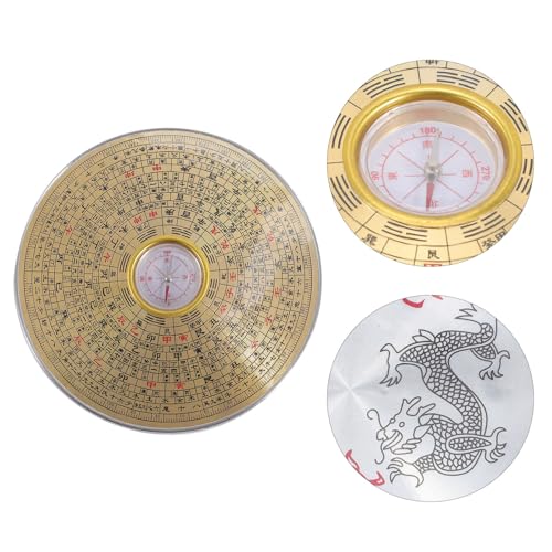 Brújula china vintage de cobre estilo Feng Shui portátil miniatura 7