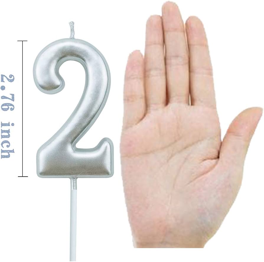 Amazon.com: 2nd Birthday Candle Two Years Silvery Happy Amazon.com: 2nd Birthday Candle Two Years Silvery Happy