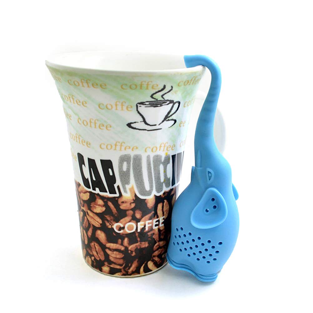 Macabolo Silicone Tea Infuser, Elephant Shape Reusable Leaf Tea Bags Filter Infuser for Loose Tea and Tea Leaves - Image 3