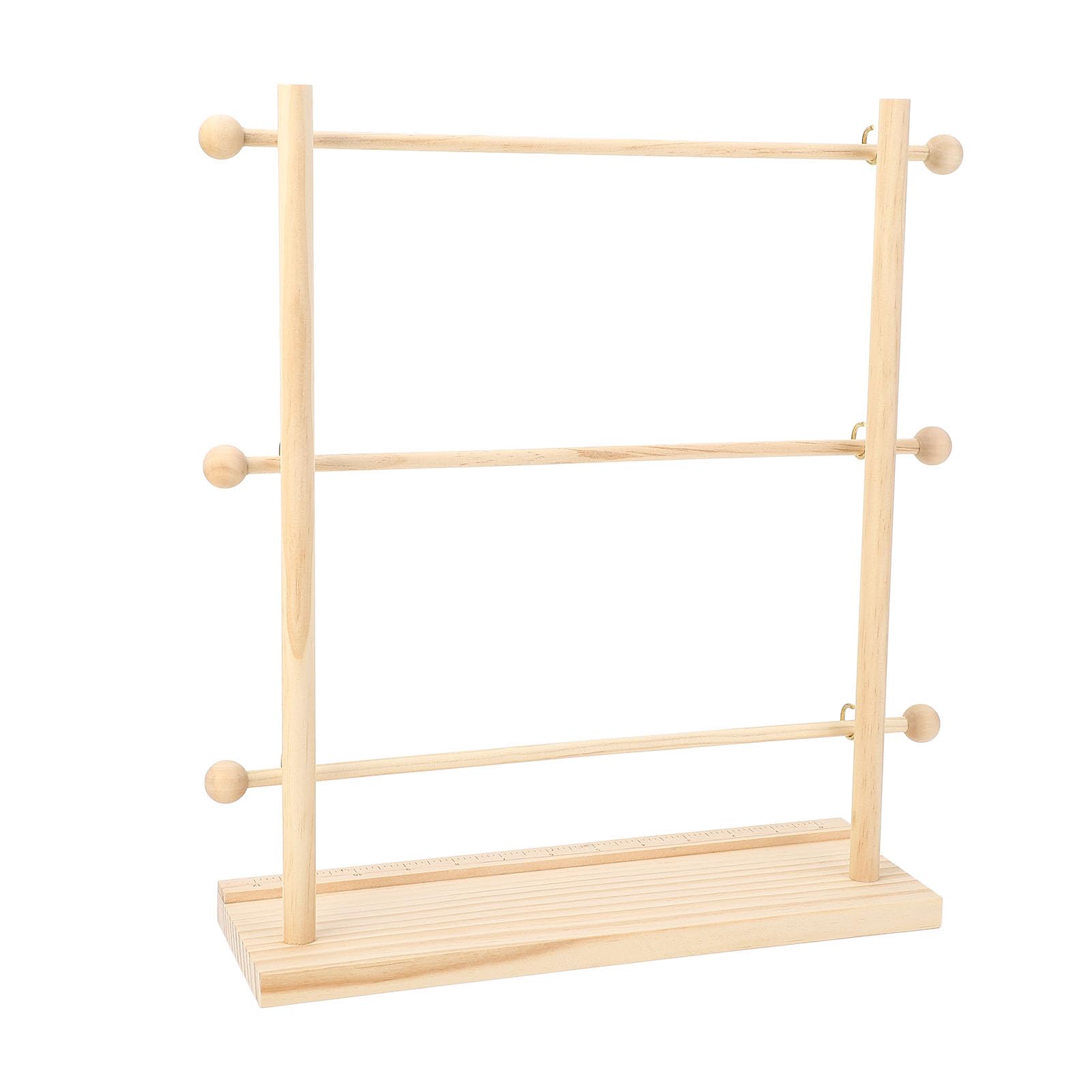Diydeg Ribbon Organizer, Adjustable 3 Tier Wooden Ribbon Spool Holder, Multifunctional Craft Storage Rack