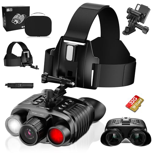 Nachtsichtgerät 4K 36MP 8X Digitaler Zoom Infrarot Fernglas Nachtsichtgeräte mit 7-Stufiges Nachtsicht 3 HD-Display 4500mAh Wiederaufladbares IP54 Wasserdicht Fernglas Nachtsicht mit 32GB TF Karte