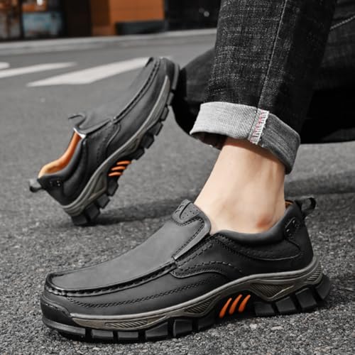 Enjerr Orthopedic Slip-On Balance Shoes Men, Breathable Non-Slip Leather Loafers with Arch Support, Casual Comfortable Walking & Travel Shoes4