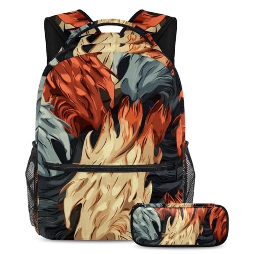 Cartable grand volume 2 pièces avec trousse pour organiser les cours des ados