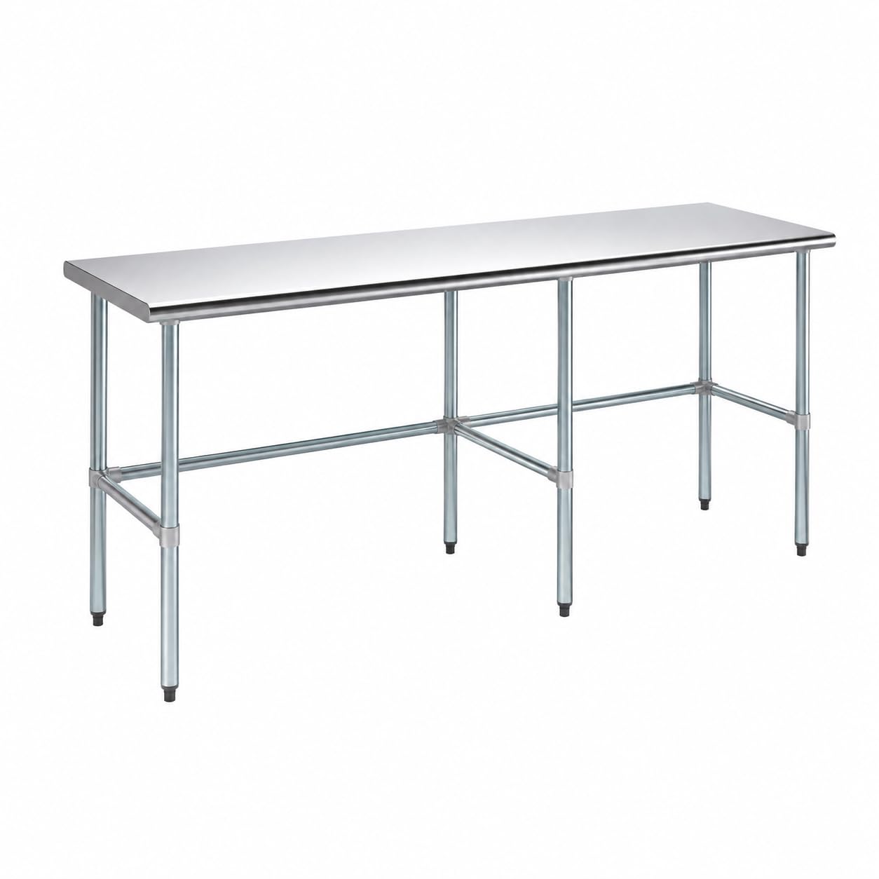 AmGood Stainless Steel Work Table Open Base | Metal Work Bench (Stainless Steel Table Open Base, 84" Long x 24" Deep)