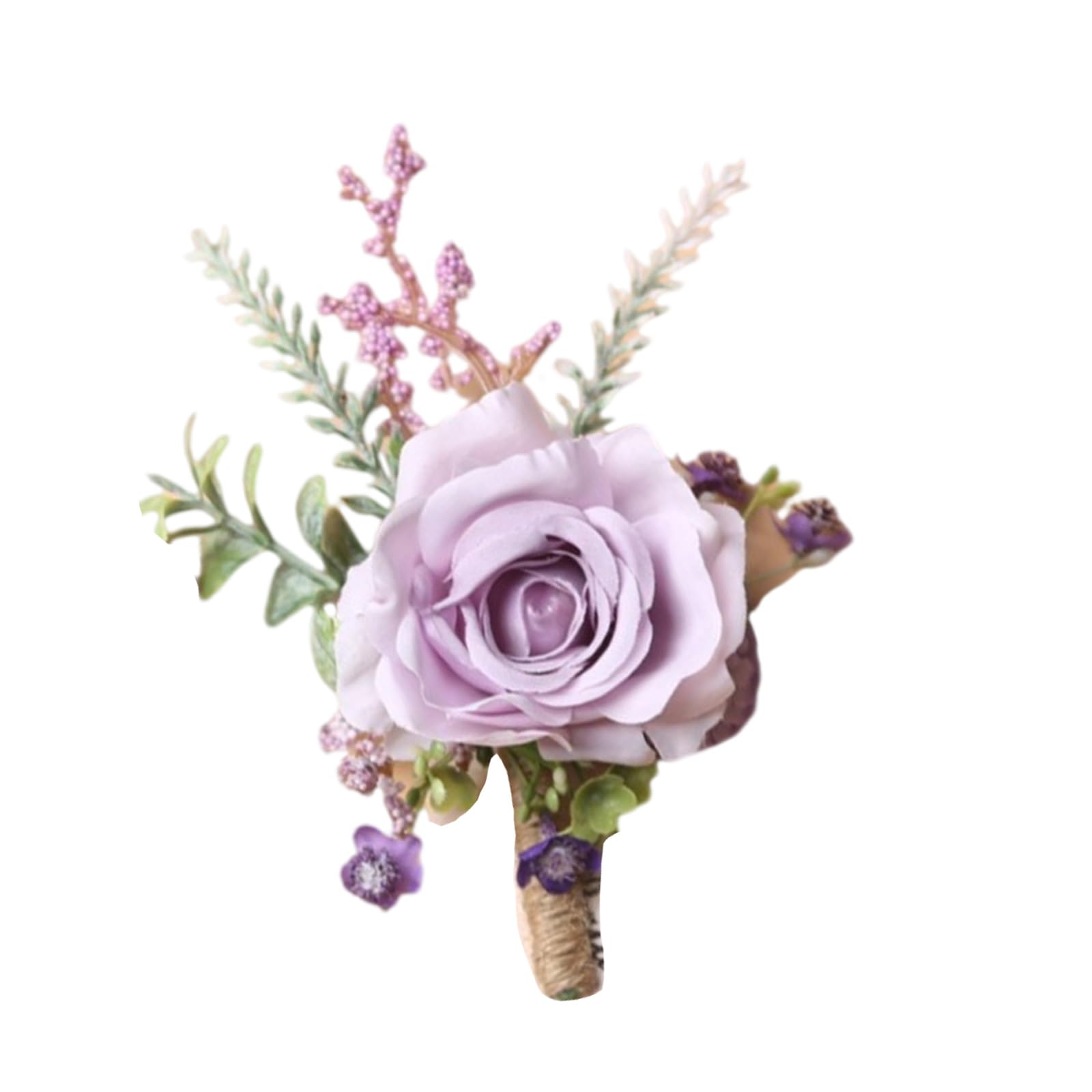 HDOYTXXM Corsage Boutonniere Soft Corsage Artificial Flower Boutonnieres for Bridal & Banquets Artificial Flowers Elegant Faux Rose Boutonniere for Bride and Groom