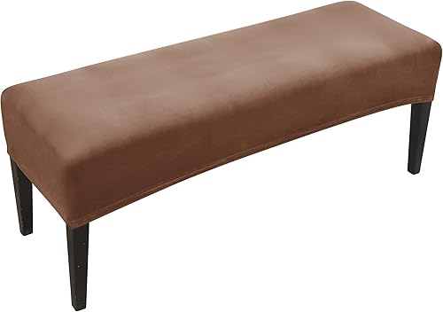 FORCHEER Funda de terciopelo para banco de comedor, funda lavable Ottman para sala de estar, protector de asiento de banco para dormitorio, cocina