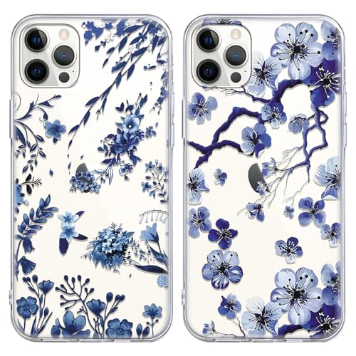 Omyzo 2 Piezas Transparente Funda para Xiaomi Redmi Note 7 6,3', Aesthetic Flores Flower Diseño Carcasa TPU Protección Antigolpes Silicona Niña Mujer Case
