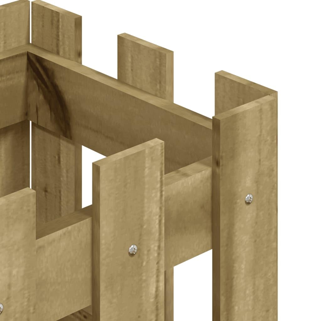 Fioriera a doghe in legno di pino impregnato in autoclave, 30 x 30 x 30 cm, quadrata, resistente alle intemperie, per balcone, terrazza, interni ed esterni, con grande serbatoio d'acqua e