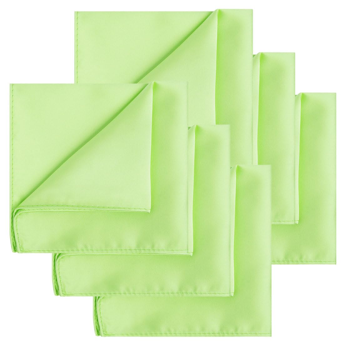 KissTies 6PCS Satin Pocket Square Plain Color Handkerchief Gift Set