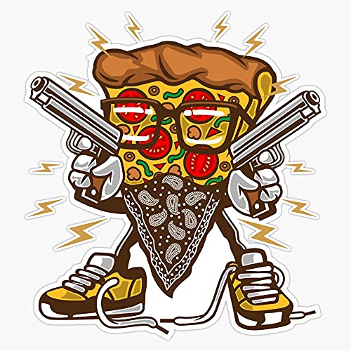 Pizza Gangster Cartoon Drawing Vinyl Sticker Laptop Decal Car Bumper Window Waterproof 6 Mil 5'