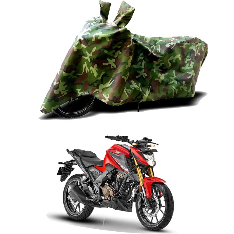 Image of 100% Water Resistant Full Bike Scooty Two Wheeler Body Cover Compatible for Honda CB300F /UV-Rays /Heat Protection /Birds Dropping /Scratchproof /Dust Proof /Waterproof /All Varients[Green MJ]