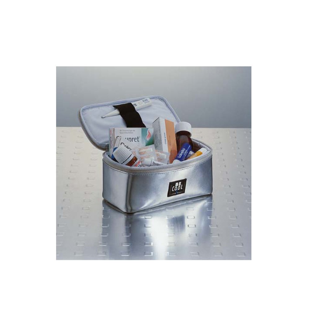 BeCool Borsa refrigerante isolata (piccola, argento) per trucco, cosmetici o medicinali