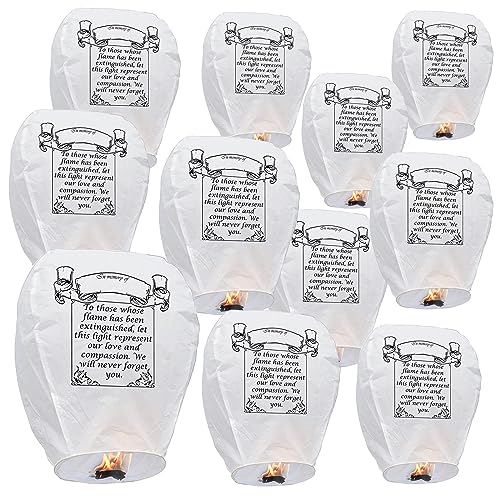 20 Lanterne Galleggianti Cinesi Di Carta Biodegradabili Con Candele - Cubiche 15 Cm, Per Matrimoni, Feste E Desideri (Bianco/Oro)
