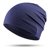 WTACTFUL Laufmütze Herren und Damen Sportmütze Fahrrad Mütze Skull Cycling Cap Atmungsaktiv für Laufen Radfahren Klettern Motorradfahren Outdoor Blau