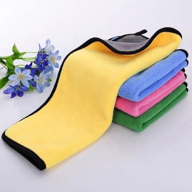 Image of RD TREND Microfiber Multipurpose Assorted Cleaning Towel 500 GSM Size-40x30 Cm |Soft, Super Absorbent, Quick Dry | Reusable Lint-Free Cloth for Car, Kitchen, Bathroom, Glass, Gym & Home (Pack of 4)
