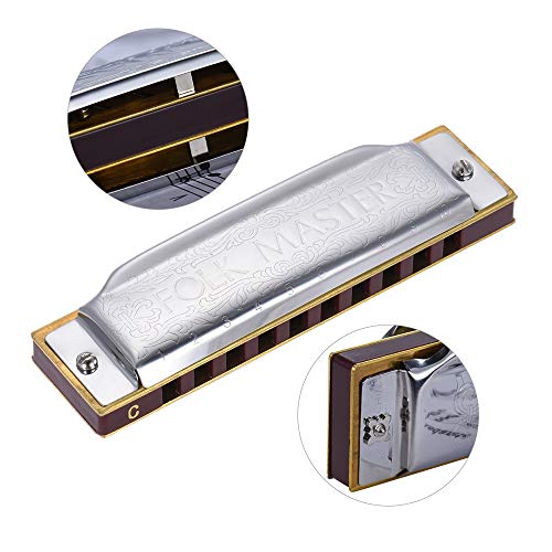 Harmonica Standard Key Of C 10 trous 20 tons Diatonic Blues Gaita Harmonica pour la musique débutante - Les Beatles, Paul McCartney, John Lennon, RIngo Starr, George Harrison Harmonica Standard Key Of C 10 trous 20 tons Diatonic Blues Gaita Harmonica pour la musique débutante – Image 3