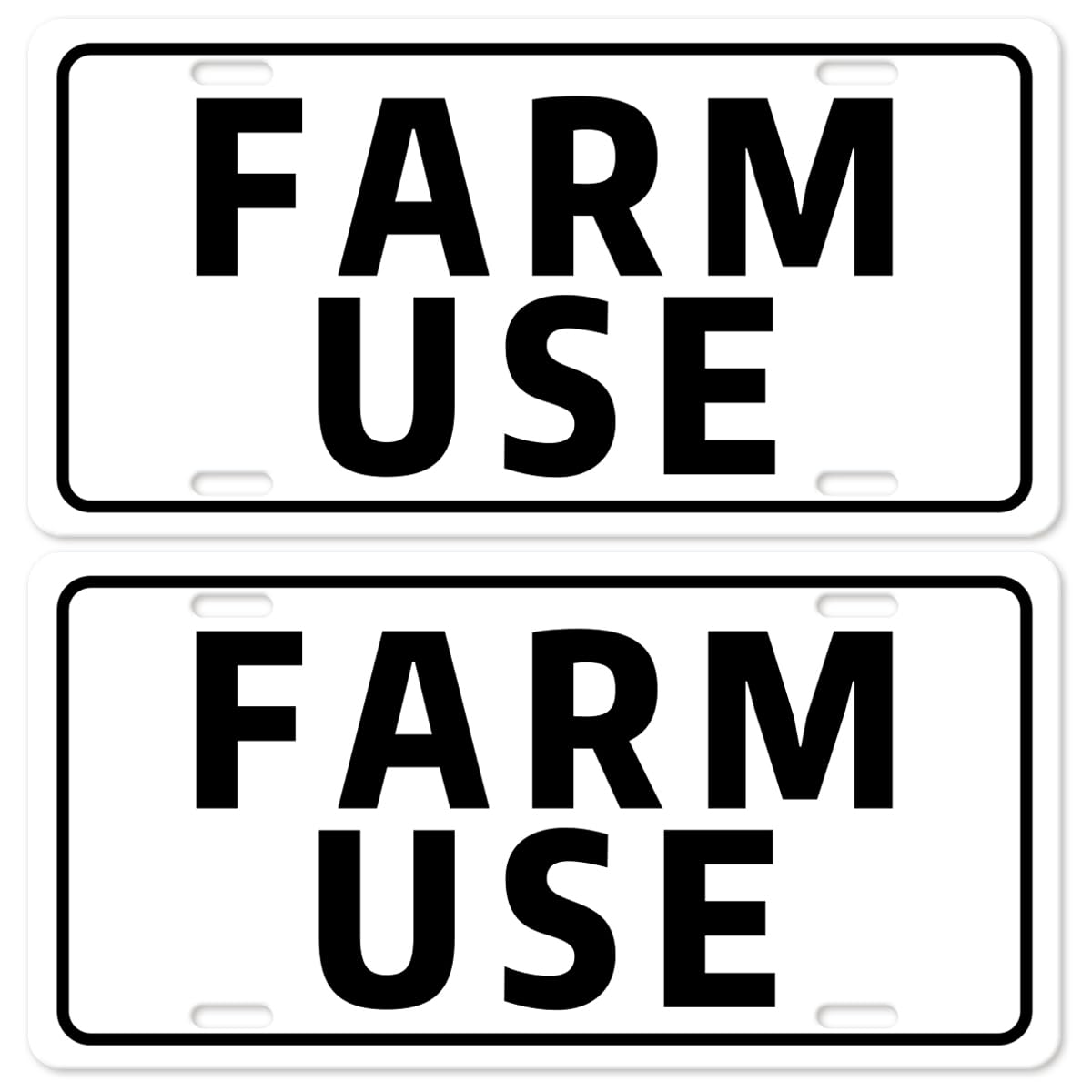 Farm Use License Plate, 2 Pack 12"x 6" Farm Use Signs, 40 mil Aluminum Reflective Signs Rust Free UV Printing Protection Durable Waterproof No Fading