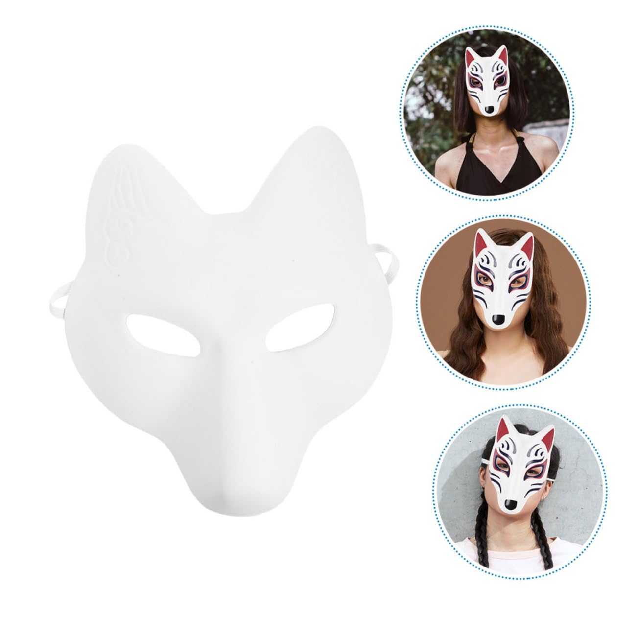 UPKOCH 4 Pezzi Fai Da Te Maschera Di Volpe Maschere Di Animali Verniciabili Per Bambini Decorazioni Artigianali Per Feste in Maschera Di Volpe Divertente Per