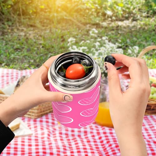 Termo para comida de 500ml con diseño de corazones, ideal para llevar tu almuerzo caliente 6