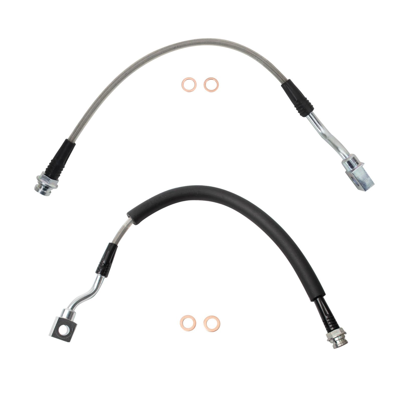 TRQ Performance Rear Driver &amp; Passenger Brake Hose Set