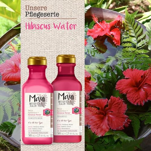 Maui Moisture Daily Hydration Hibiscus Water Shampoo (385 ml), Feuchtigkeitspflege Shampoo mit Hibiskus Wasser, Passionsfrucht und Wassermelone