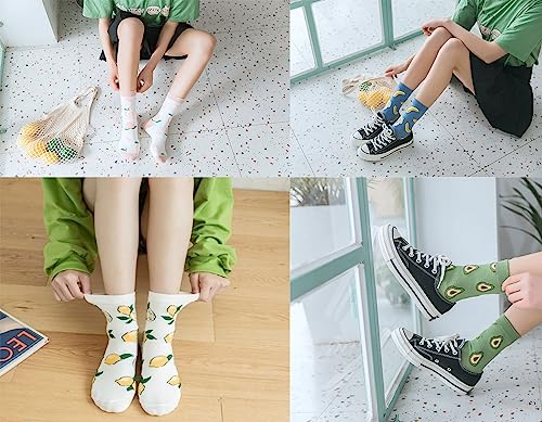 Joylife Fruit Embroidered Crew Socks Cute Pattern Quartz Sock Funny Dress Socks For Women, Ladies, Girls, 6 Pack #TOP7