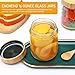 Encheng 16oz Glass Jars with Lids, Overnight Oats Containers with Bamboo Lids, Wide Mouth Glass Mason Jar Food Storage Containers for Salad,Yogurt,Meal Prep,6 Pack