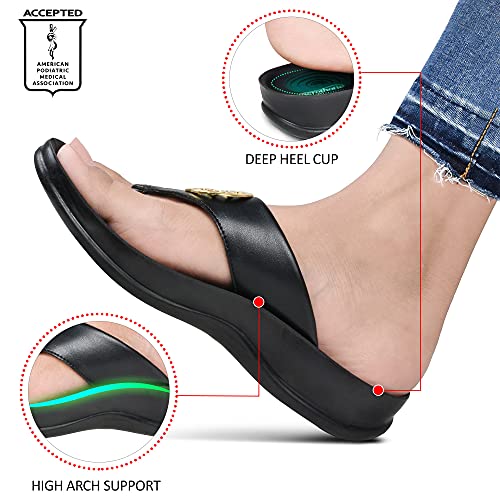 AEROTHOTIC Arch Supportive Strappy Orthotic Comfortable Flip Flops Cushion Soft Toe Post Non-Slip Summer Casual Travel Walking Thong Sandals Women Beach Essentials3