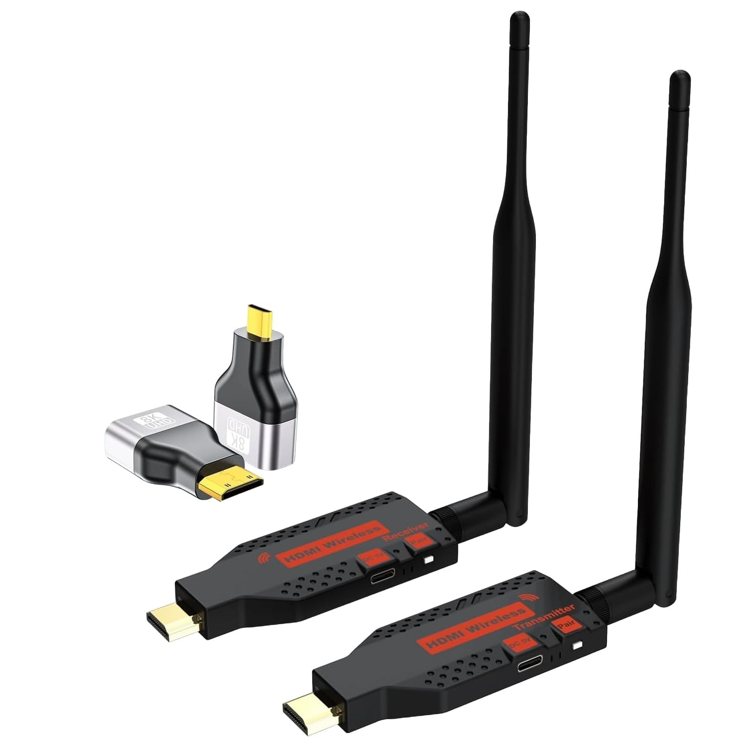 hdmi wireless 100 meter range transmitter and receiver, 1080p wireless hdmi extender adapter for streaming video/audio from laptop/pc to tv/projector/monitor (100m extender) (100m extender)