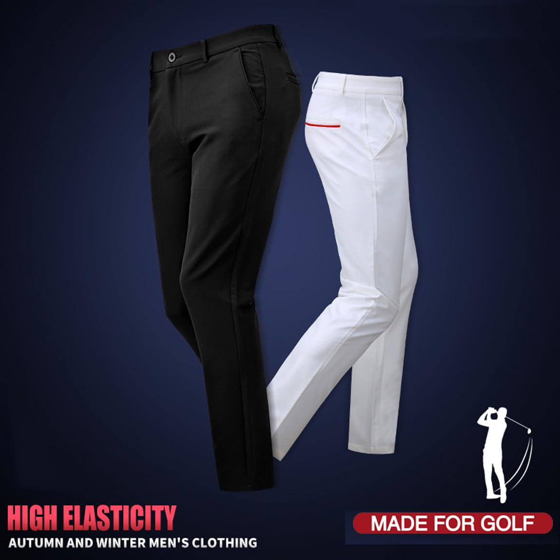 Pantaloni da Jogging da Golf da Uomo Leggeri Impermeabili Elasticizzati Pantaloni da Lavoro Casual