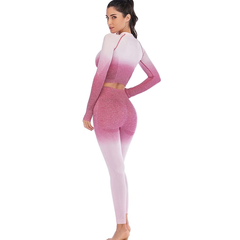 HSQMA Sportshirt Damen Langarm Top Nahtlos Sport Yoga Oberteile Mit Daumenloch Laufshirt Sport Top Frauen Crop Top Fitness Training Gym Shirt