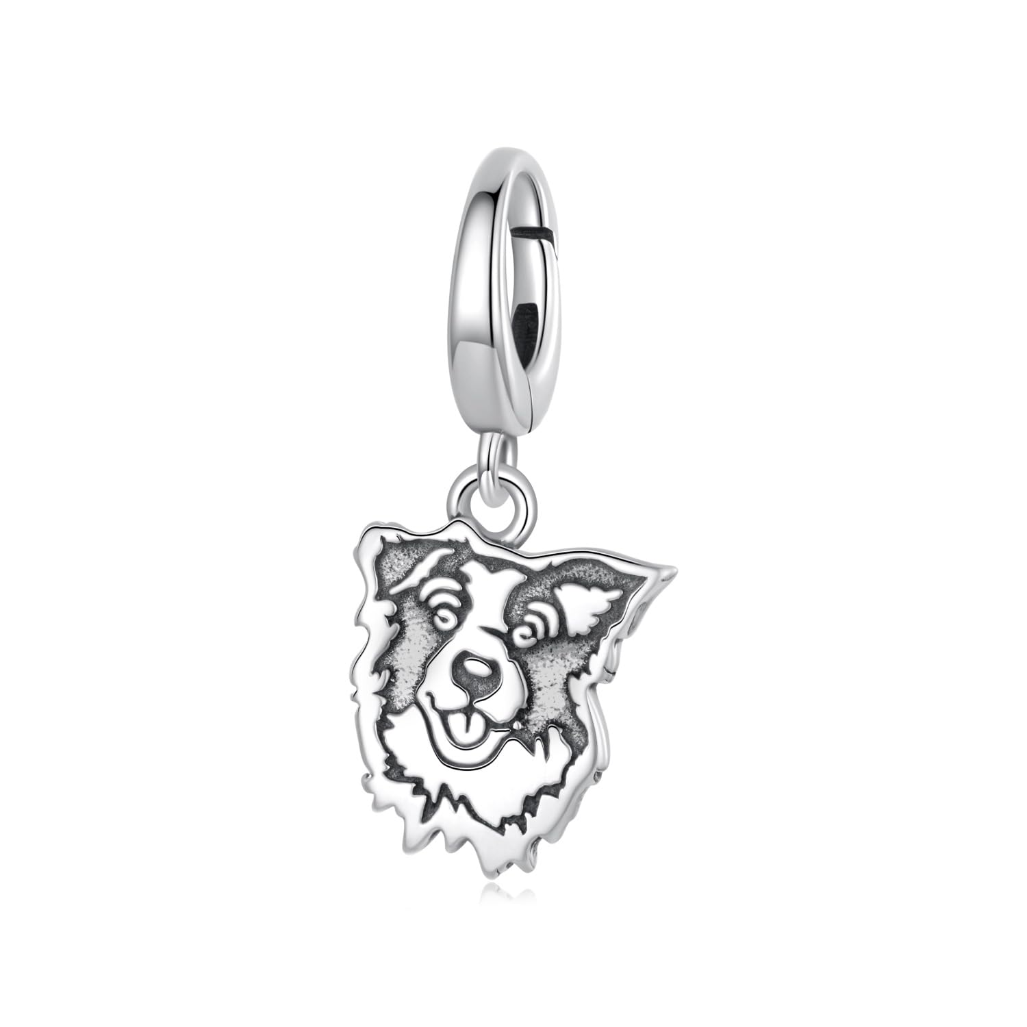 Charm Bracciale con ciondolo a forma di cane, per bracciale e collana, in argento 925, con chiusura a clip, per donne, cuccioli, gioielli di compleanno