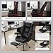 EXCEBET Big and Tall Office Chair with Footrest, PU Leather High Back Executive Office Chair 400lbs, Ergonomic Computer Chairs Lumbar Support for Heavy People (All Black)