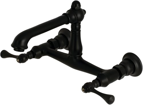 Miniatura 1 de Kingston Brass KS7240BL - Grifo de baño de campo inglés, 6-58 pulgadas en alcance de boquilla, negro mate